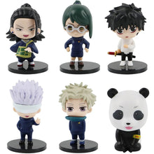 Load image into Gallery viewer, 6 Pcs Set Jujutsu Kaisen Gojo Satoru Geto Suguru Zenin Maki Inumaki Toge Panda Yuta Okkotsu Figures, Kawaii Chibi Mini Anime Figurines PVC JJK Model Statue Toys 6-8 cm