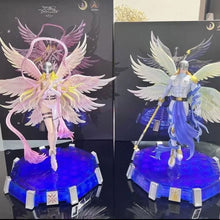 Load image into Gallery viewer, Angewomon and Angemon LED Action Figurines, Standing Position Anime Digimon Adventure Figures PVC Statue 28cm