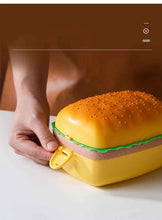 Load image into Gallery viewer, Cute Kawaii Double-Tier Burger Bento Box for Kids, Microwave Safe Fun and Functional Lunchware
