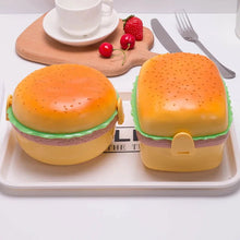 Load image into Gallery viewer, Cute Kawaii Double-Tier Burger Bento Box for Kids, Microwave Safe Fun and Functional Lunchware