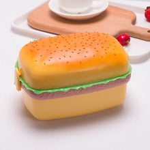 Load image into Gallery viewer, Cute Kawaii Double-Tier Burger Bento Box for Kids, Microwave Safe Fun and Functional Lunchware