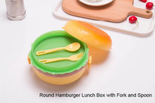 Load image into Gallery viewer, Cute Kawaii Double-Tier Burger Bento Box for Kids, Microwave Safe Fun and Functional Lunchware
