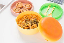 Load image into Gallery viewer, Cute Kawaii Double-Tier Burger Bento Box for Kids, Microwave Safe Fun and Functional Lunchware