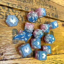 Load image into Gallery viewer, Elemental Glimmer - 14 Piece DnD Dice Set | Acrylic RPG Gaming Dice