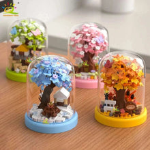 Load image into Gallery viewer, Four Seasons Mini Tree House with Display Box Model Mini Figurines Building Block Puzzles