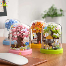 Load image into Gallery viewer, Four Seasons Mini Tree House with Display Box Model Mini Figurines Building Block Puzzles