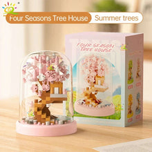 Load image into Gallery viewer, Four Seasons Mini Tree House with Display Box Model Mini Figurines Building Block Puzzles