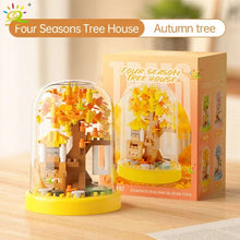 Load image into Gallery viewer, Four Seasons Mini Tree House with Display Box Model Mini Figurines Building Block Puzzles