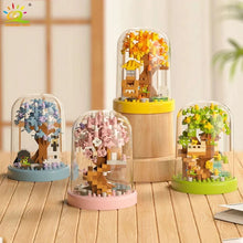 Load image into Gallery viewer, Four Seasons Mini Tree House with Display Box Model Mini Figurines Building Block Puzzles
