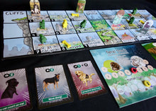 Load image into Gallery viewer, Good Dog Bad Zombies Board game with cards and pieces on a table