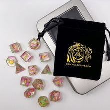 Load image into Gallery viewer, Hedronic Serenity - 14 Piece DnD Dice Set | Acrylic RPG Gaming Dice
