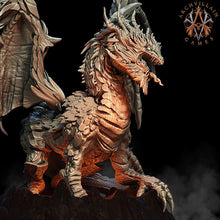 Load image into Gallery viewer, 3D Printed Archvillain Games - Lava Dragon 28mm 32mm D&D