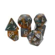 Load image into Gallery viewer, Mysterious Ink - 7 Piece DnD Dice Set | Acrylic RPG Gaming Dice