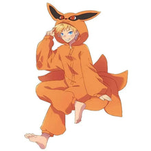 Load image into Gallery viewer, Naruto Shippuden Kurama Kyuubi Fox Cosplay Costume Kigurumi Adult Unisex Anime Pajamas Flannel Jumpsuit Sleepwear Onesies