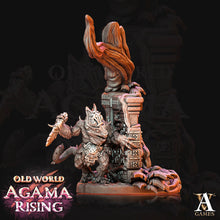 Load image into Gallery viewer, 3D Printed Archvillain Games Agama Chameleons Old World Agama Rising 28 32mm D&D