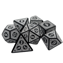 Load image into Gallery viewer, Magic Flame (White) - "Enchanted Zen" - 7 Piece DnD Dice Set | Acrylic RPG Gaming Dice