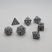 Load image into Gallery viewer, Magic Flame (White) - "Enchanted Zen" - 7 Piece DnD Dice Set | Acrylic RPG Gaming Dice