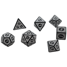 Load image into Gallery viewer, Magic Flame (White) - "Enchanted Zen" - 7 Piece DnD Dice Set | Acrylic RPG Gaming Dice