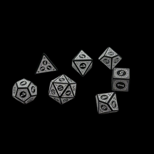 Load image into Gallery viewer, Magic Flame (White) - "Enchanted Zen" - 7 Piece DnD Dice Set | Acrylic RPG Gaming Dice