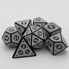 Load image into Gallery viewer, Magic Flame (White) - "Enchanted Zen" - 7 Piece DnD Dice Set | Acrylic RPG Gaming Dice