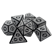 Load image into Gallery viewer, Magic Flame (White) - "Enchanted Zen" - 7 Piece DnD Dice Set | Acrylic RPG Gaming Dice