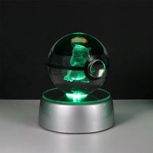 Load image into Gallery viewer, Pokemon 3D Crystal Ball Pikachu Gengar Eevee Mewtwo Anime Pokeball with Led Night Light Base