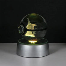 Load image into Gallery viewer, Pokemon 3D Crystal Ball Pikachu Gengar Eevee Mewtwo Anime Pokeball with Led Night Light Base