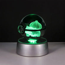 Load image into Gallery viewer, Pokemon 3D Crystal Ball Pikachu Gengar Eevee Mewtwo Anime Pokeball with Led Night Light Base
