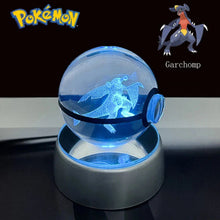 Load image into Gallery viewer, Pokemon 3D Crystal Ball Pikachu Gengar Eevee Mewtwo Anime Pokeball with Led Night Light Base