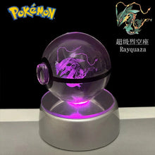 Load image into Gallery viewer, Pokemon 3D Crystal Ball Pikachu Gengar Eevee Mewtwo Anime Pokeball with Led Night Light Base