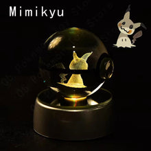 Load image into Gallery viewer, Pokemon 3D Crystal Pokeball with LED Light Base, Kids Anime Toy Gifts 2 in