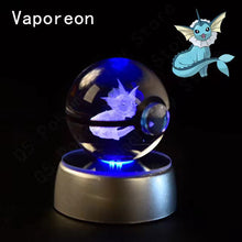 Load image into Gallery viewer, Pokemon 3D Crystal Pokeball with LED Light Base, Kids Anime Toy Gifts 2 in