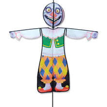 Load image into Gallery viewer, Premier Kites, Halloween Evil Clown yard spinner Colorful clown e with a smiling face on a white background