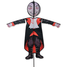 Load image into Gallery viewer, Premier Kites, Halloween Vampire-themed yard spinner red, black, and white colors on a white background