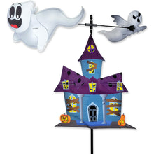 Load image into Gallery viewer, Premier Kites Halloween-themed decorative spinning top with haunted house design and ghost figures.