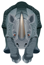 Load image into Gallery viewer, 44 Inch Tall SkyZoo Rhino/Chubby Unicorn Nylon Kite