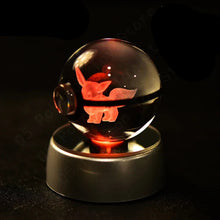Load image into Gallery viewer, Pokemon 3D Crystal Ball Pokeballs with LED Light Base, Kids Anime Toy Gifts