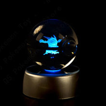Load image into Gallery viewer, Pokemon 3D Crystal Ball Pokeballs with LED Light Base, Kids Anime Toy Gifts