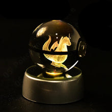 Load image into Gallery viewer, Pokemon 3D Crystal Ball Pokeballs with LED Light Base, Kids Anime Toy Gifts