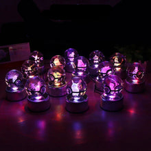 Load image into Gallery viewer, Pokemon 3D Crystal Ball Pokeballs with LED Light Base, Kids Anime Toy Gifts