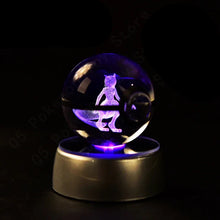 Load image into Gallery viewer, Pokemon 3D Crystal Ball Pokeballs with LED Light Base, Kids Anime Toy Gifts