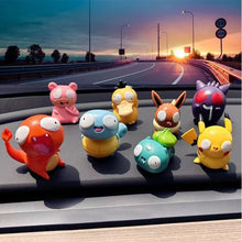 Load image into Gallery viewer, 8 PCS Silly Pokemon Mini Figurine Set, Pikachu Bulbasaur Charmander Squirtle Cute PVC Action Figures