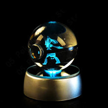 Load image into Gallery viewer, Pokemon 3D Crystal Ball Pokeballs with LED Light Base, Kids Anime Toy Gifts