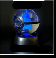 Load image into Gallery viewer, Pokemon 3D Crystal Ball Pokeballs with LED Light Base, Kids Anime Toy Gifts