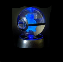 Load image into Gallery viewer, Pokemon 3D Crystal Pokeball with LED Light Base, Kids Anime Toy Gifts 2 in