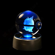Load image into Gallery viewer, Pokemon 3D Crystal Ball Pokeballs with LED Light Base, Kids Anime Toy Gifts