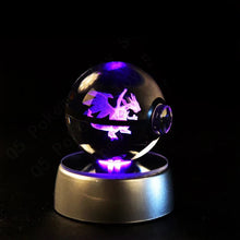 Load image into Gallery viewer, Pokemon 3D Crystal Ball Pokeballs with LED Light Base, Kids Anime Toy Gifts