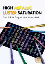 Load image into Gallery viewer, 12 Colors Metallic Markers Pens Silver Gold Paint Pens for Black Paper, Glass, Rock Painting