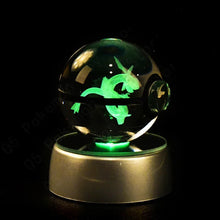 Load image into Gallery viewer, Pokemon 3D Crystal Ball Pokeballs with LED Light Base, Kids Anime Toy Gifts
