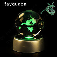 Load image into Gallery viewer, Pokemon 3D Crystal Ball Pokeballs with LED Light Base, Kids Anime Toy Gifts